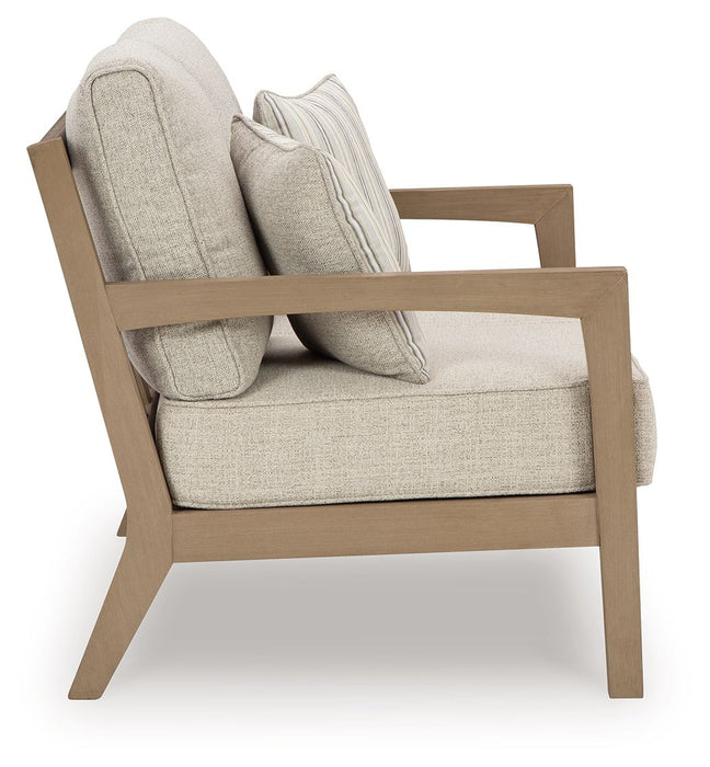 Hallow Creek - Loveseat With Cushion - Driftwood