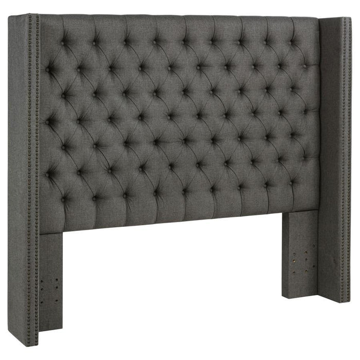 Bancroft - Upholstered Full Wingback Headboard - Gray