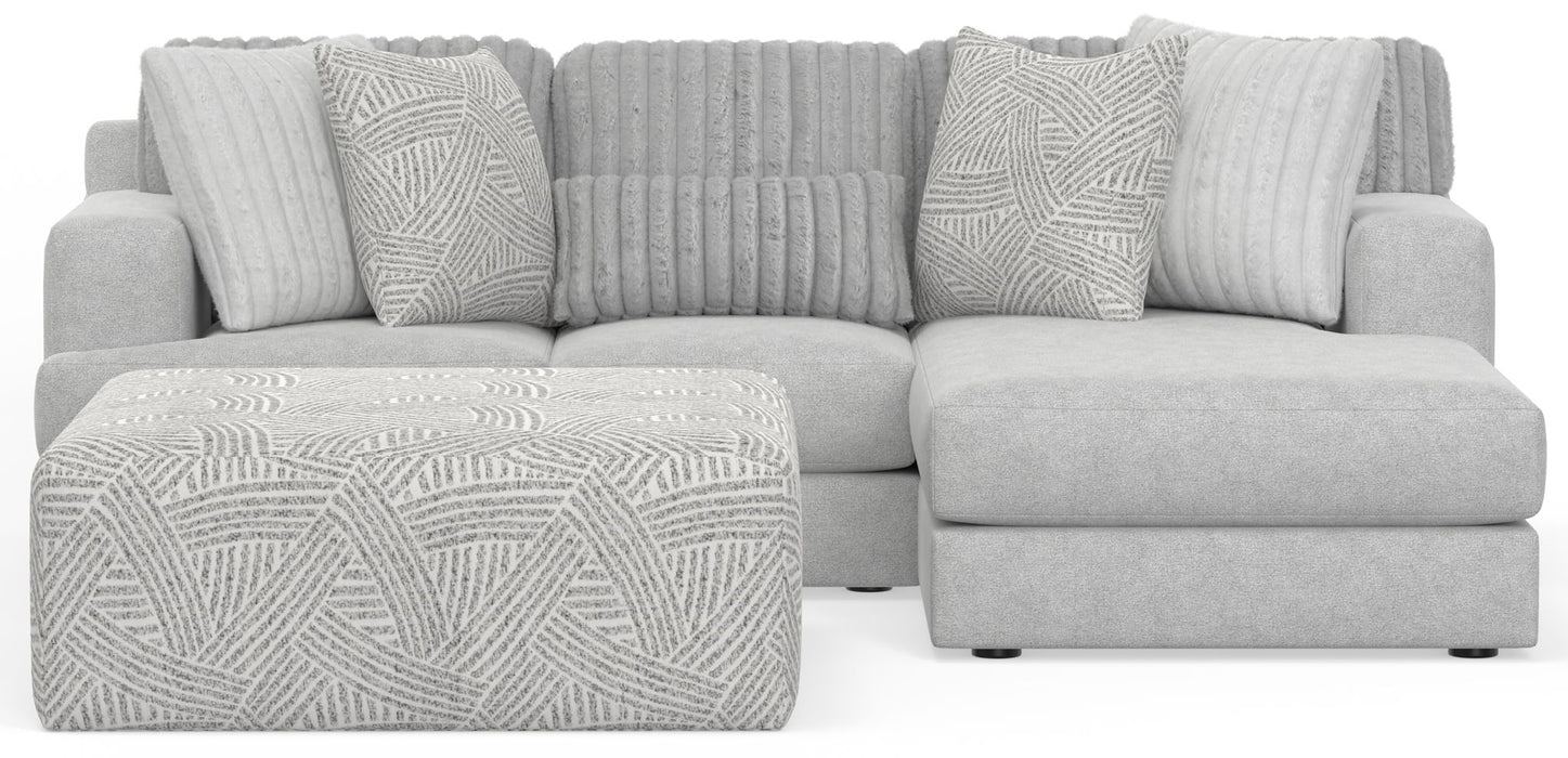 Logan - Upholstered Sectional With Comfort Coil Seating - 46" Cocktail Ottoman And Accent Pillows Included