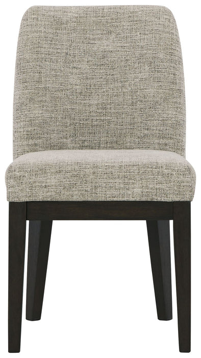 Burkhaus - Dining UPH Side Chair (Set of 2) - Beige / Dark Brown