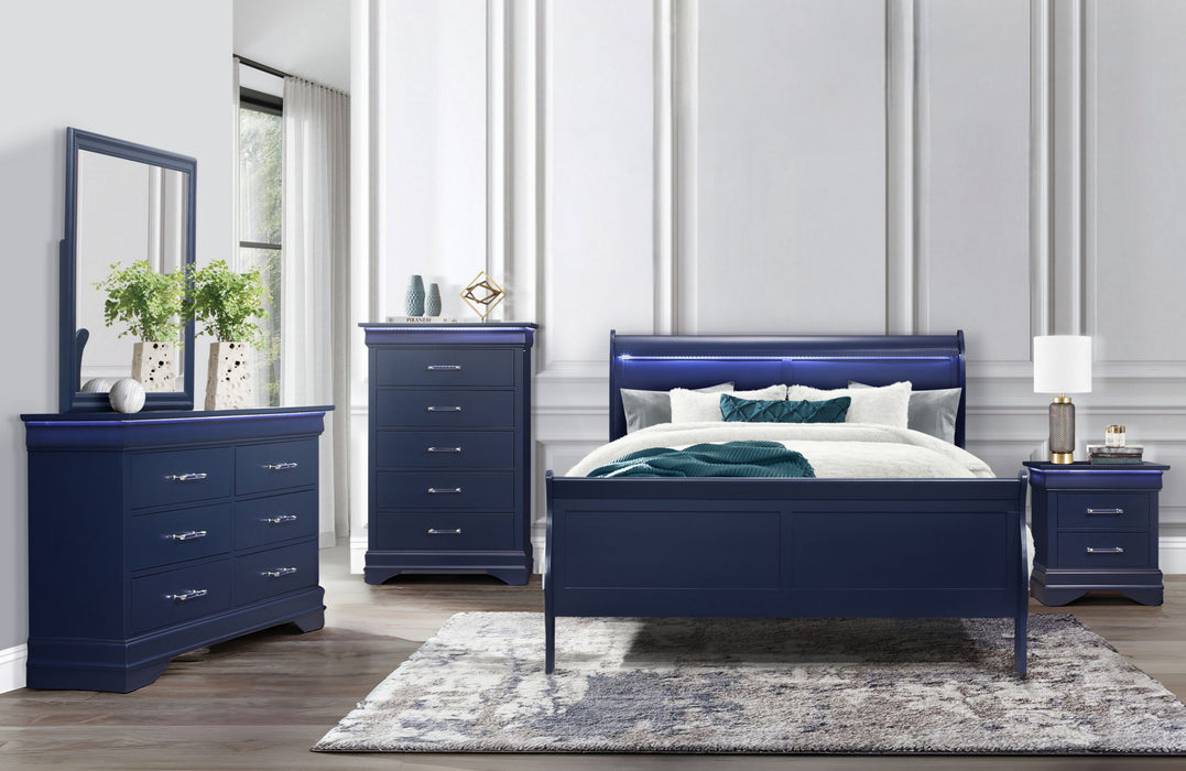 Charlie - Queen Bed - Blue