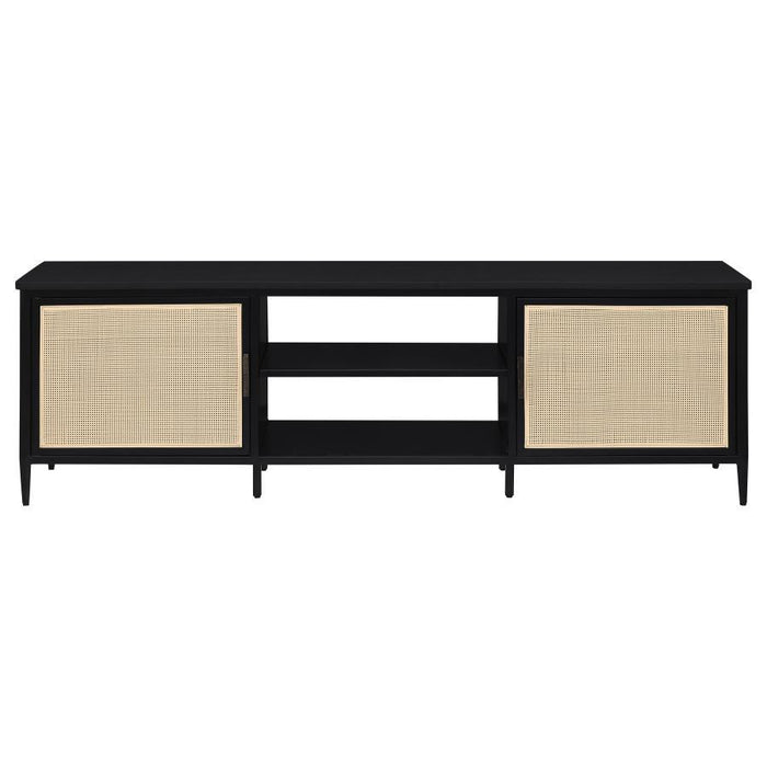 Amherst - 70" 2-Door Metal TV Stand Media Console - Black