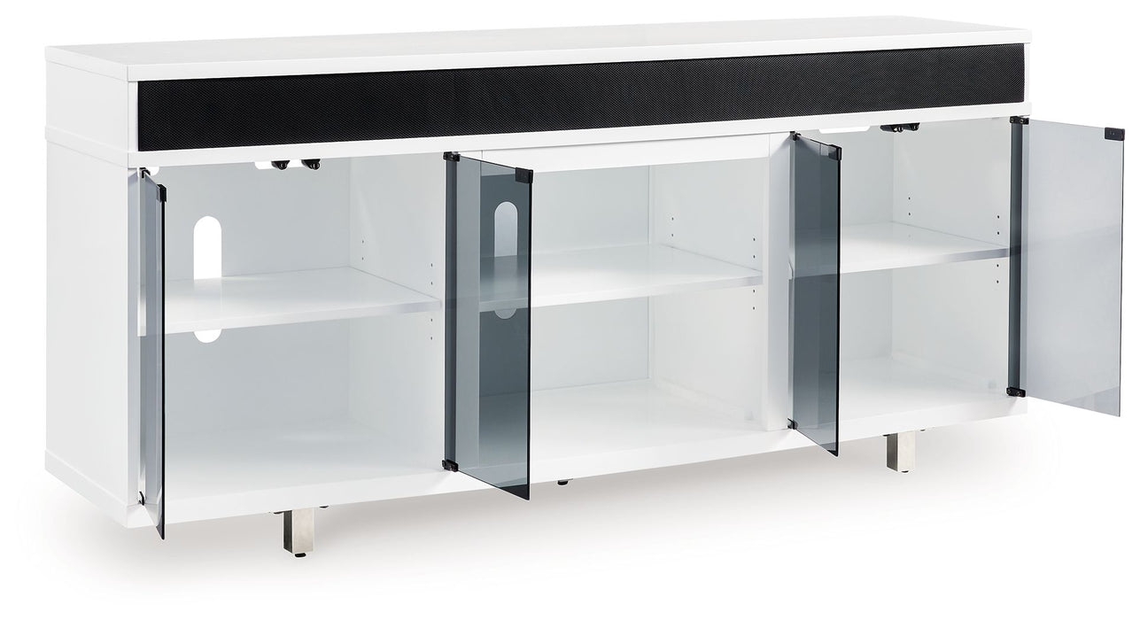 Gardoni - XL TV Stand With Fireplace Option - White / Black