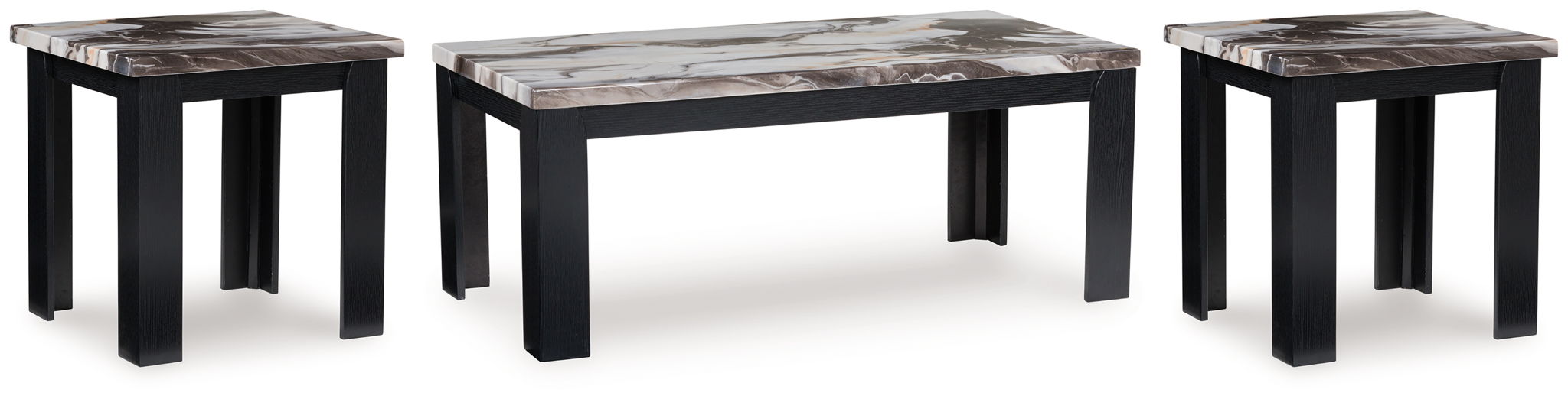 Jazmore - Dark Brown - Occasional Table Set (Set of 3)