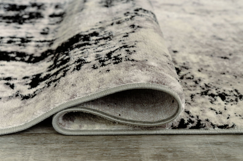 Zekeman - 5' x 8' Rug - Black / Cream / Gray