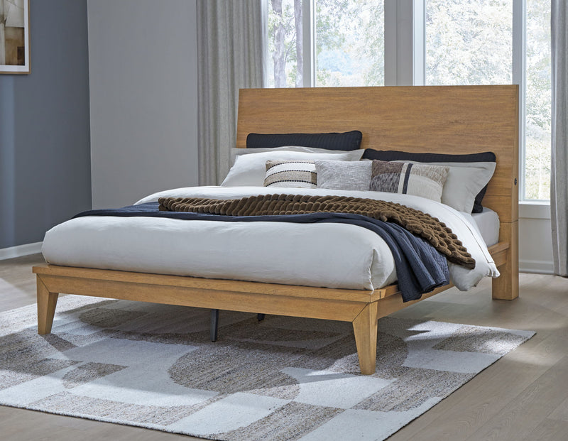 Sherbana - California King Panel Bed - Light Brown