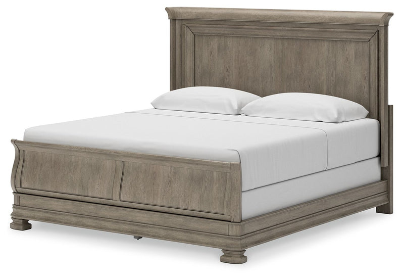 Lexorne - King Sleigh Bed - Gray