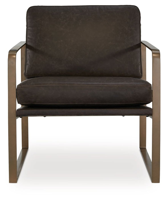 Bradett - Dark Brown / Gold Finish - Accent Chair
