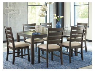 Rokane - Dining Room Table Set (Set of 7) - Brown