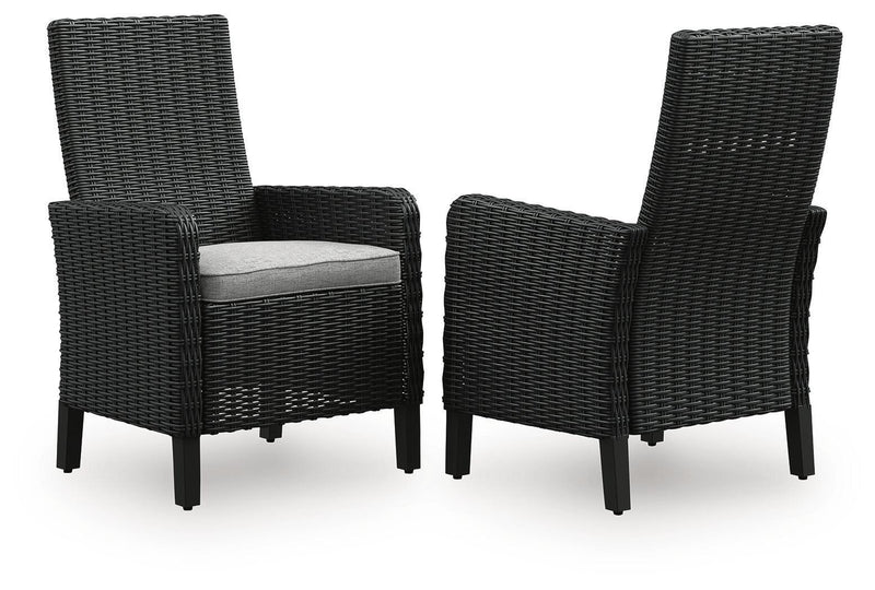 Beachcroft - Arm Chair With Cushion (Set of 2) - Black / Light Gray