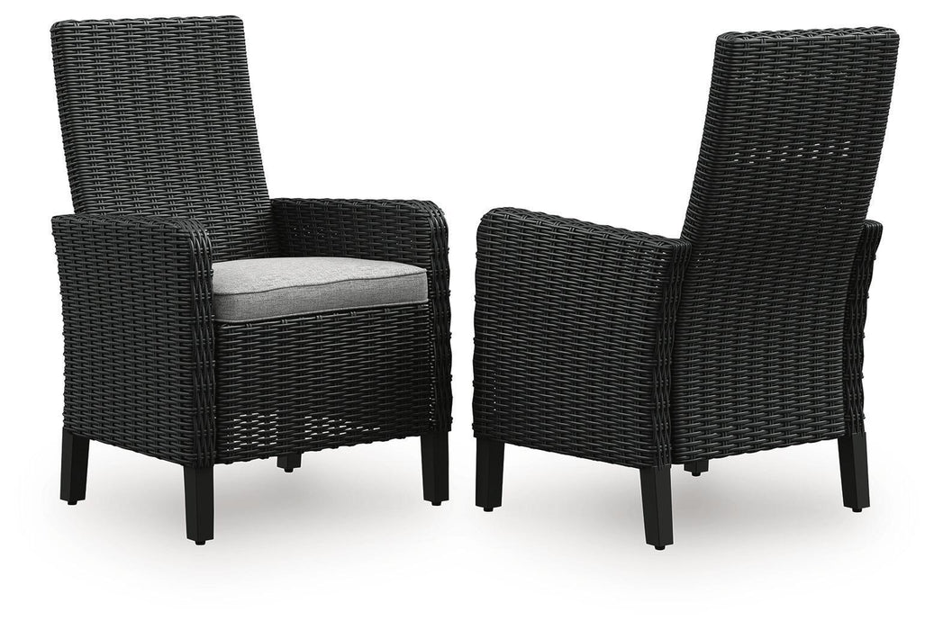 Beachcroft - Arm Chair With Cushion (Set of 2) - Black / Light Gray