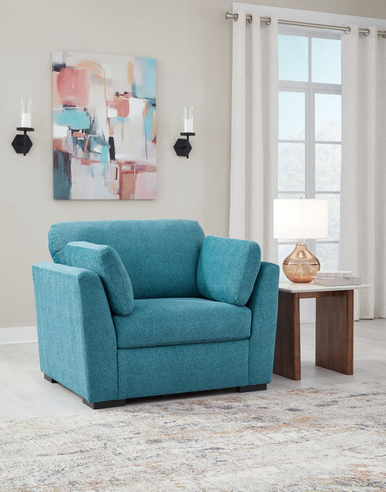 Keerwick - 2 Pc. - Chair And A Half, Ottoman - Teal