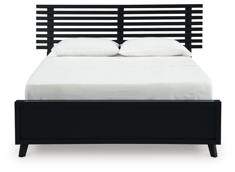 Danziar - Queen Slat Panel Bed - Black
