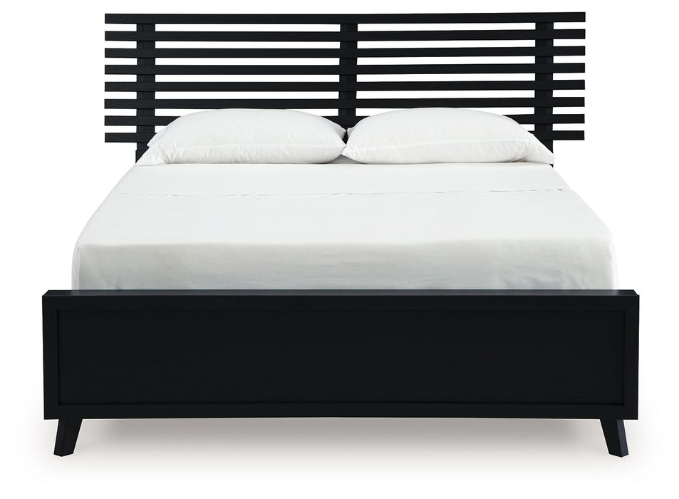 Danziar - Queen Slat Panel Bed - Black