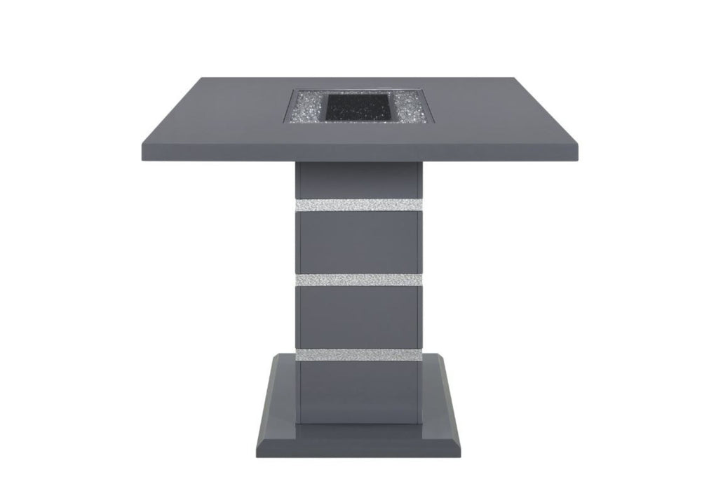 Monaco - Rectangular Bar Table And 4 Bar Stools - Dark Gray
