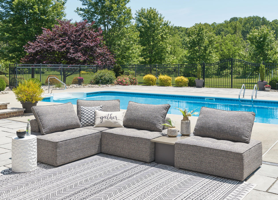Bree Zee - 5-Piece Outdoor Sectional With End Table - Brown