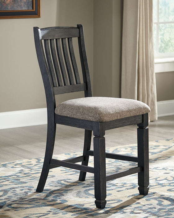 Tyler Creek - Black / Grayish Brown - Upholstered Barstool (Set of 2)