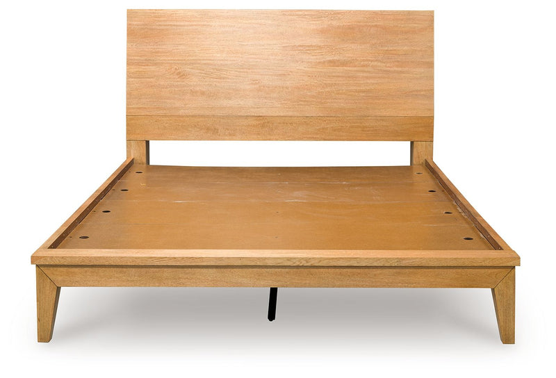 Sherbana - California King Panel Bed - Light Brown