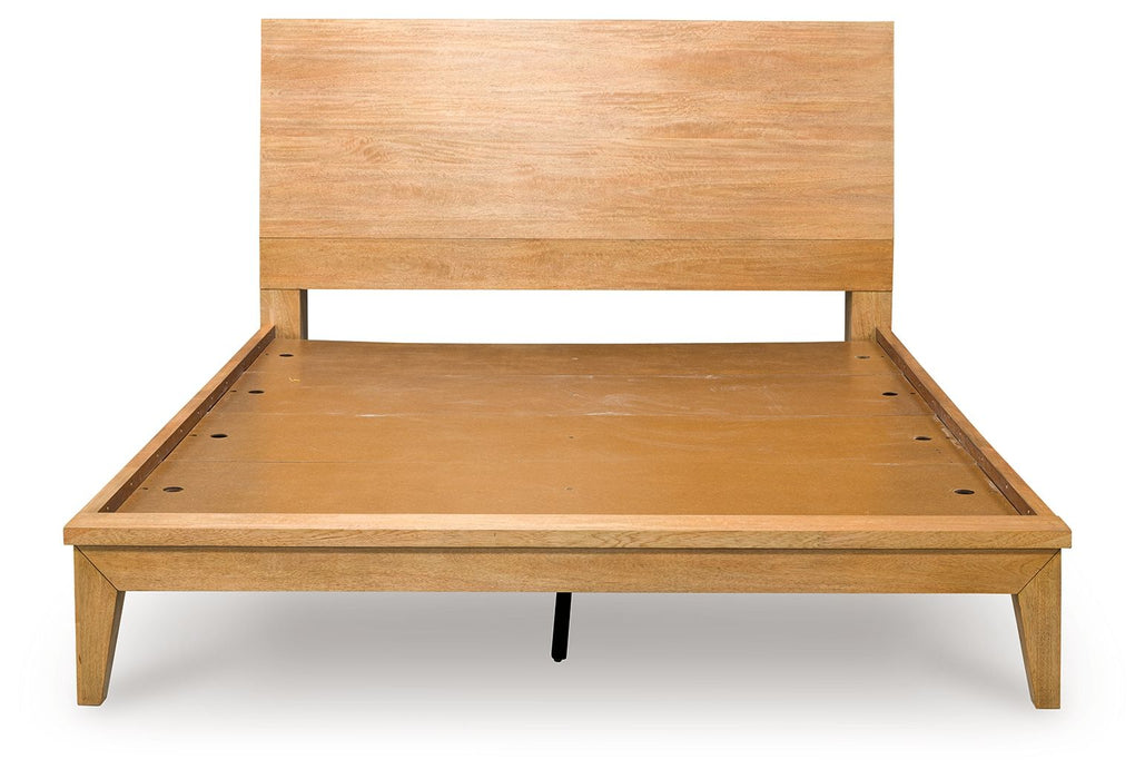 Sherbana - California King Panel Bed - Light Brown