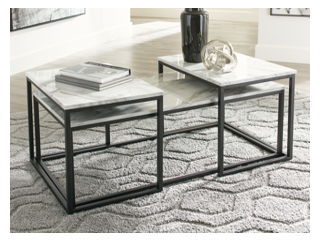 Donnesta - Occasional Table Set (Set of 3) - Gray / Black
