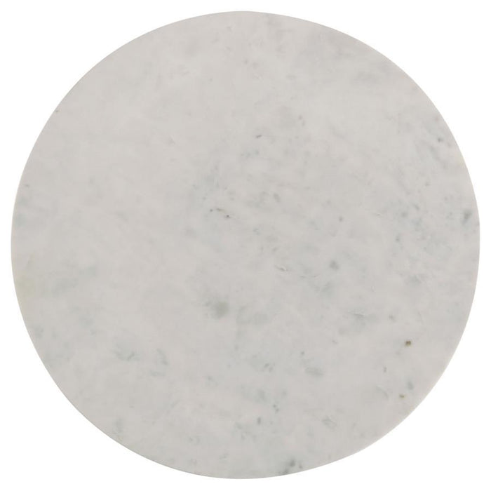 Astoria - Round Genuine Marble Side End Table - White