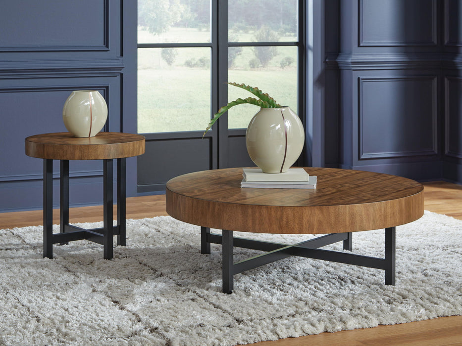 Steenlage - Occasional Table Set (Set of 2) - Brown / Black