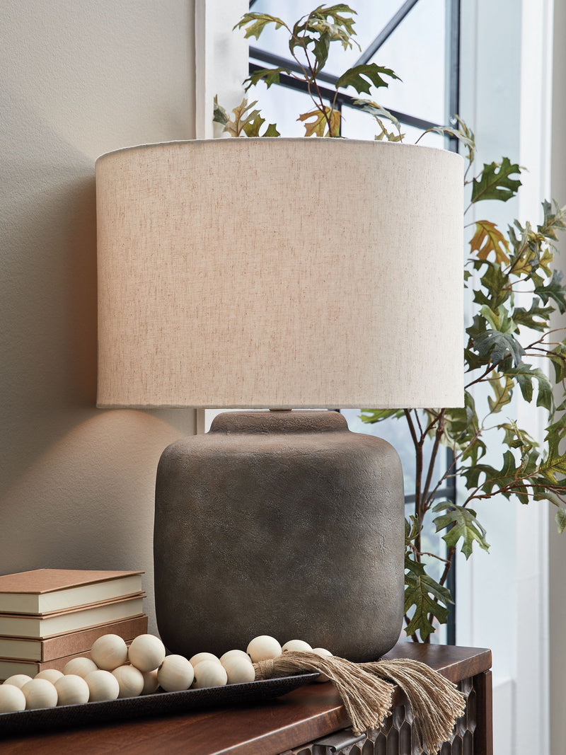 Zandophen - Metal Table Lamp - Antique Gray