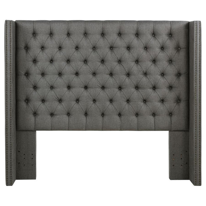 Bancroft - Upholstered Queen Wingback Headboard - Gray