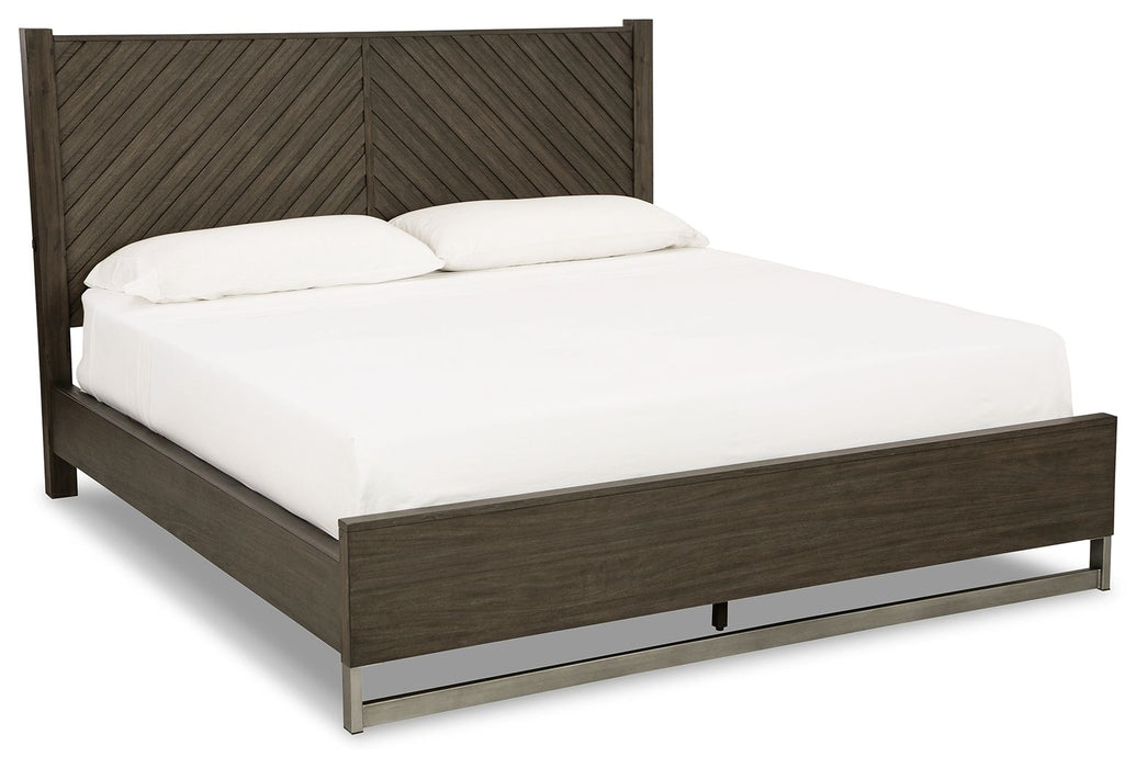 Arkenton - California King Panel Bed - Grayish Brown