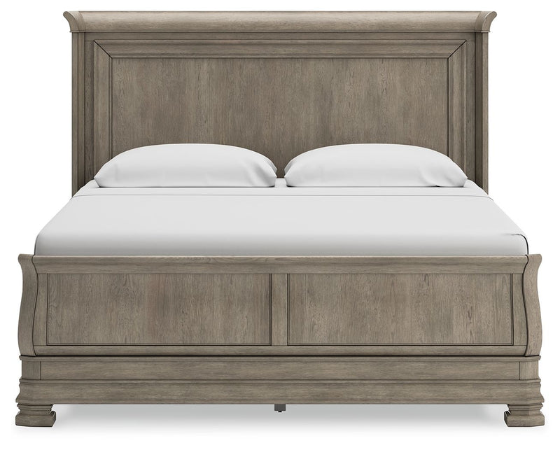 Lexorne - California King Sleigh Bed - Gray