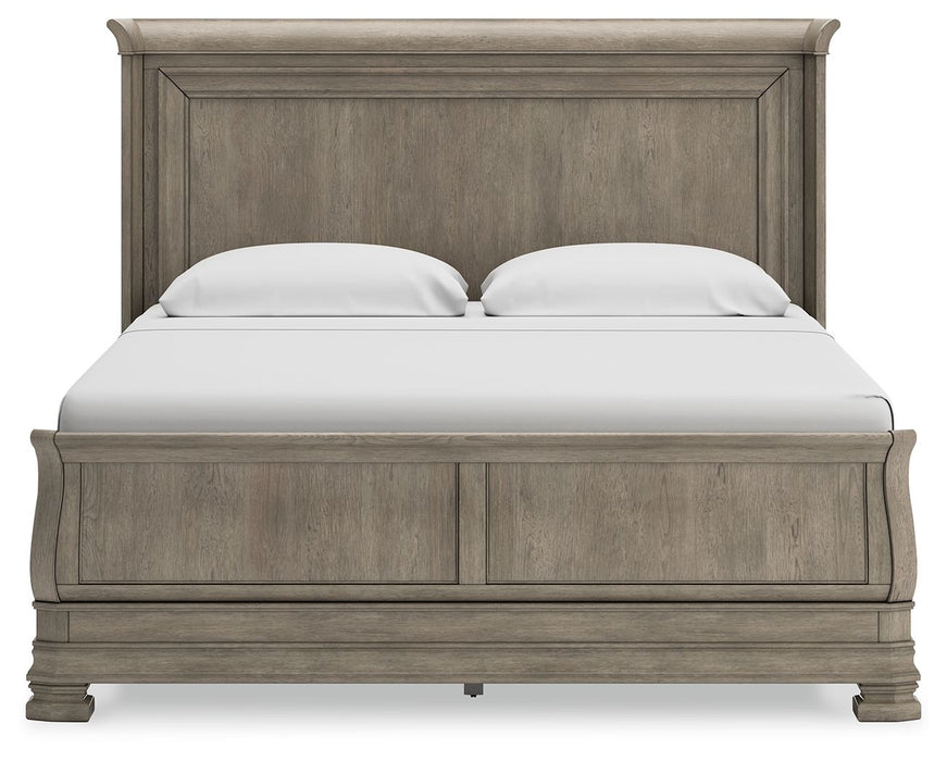Lexorne - California King Sleigh Bed - Gray