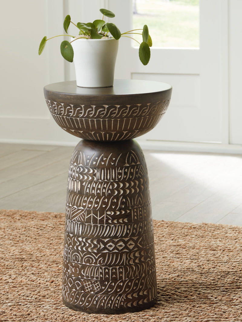 Hadcher - Accent Table - Cream / Brown