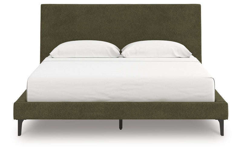 Chirason - California King Upholstered Bed With Roll Slats - Sage Green