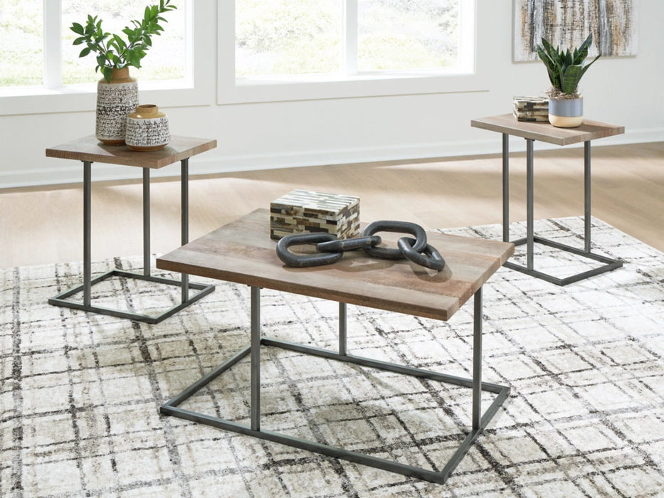 Albreane - Occasional Table Set (Set of 3) - Grayish Brown / Black