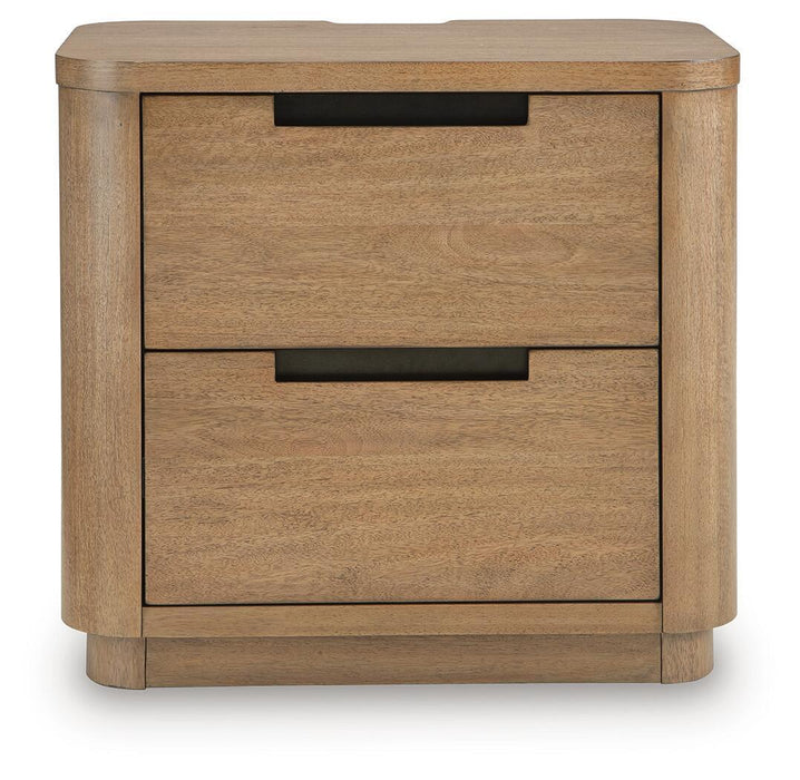 Pamaria - Two Drawer Night Stand - Light Brown