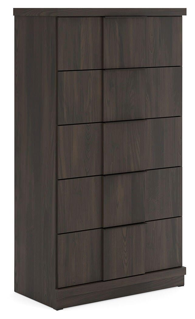 Shaehartin - Five Drawer Chest - Dark Brown