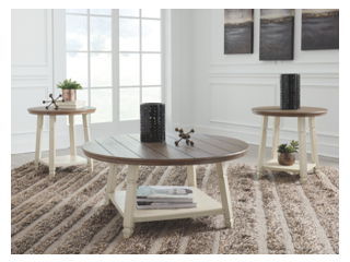 Bolanbrook - Occasional Table Set (Set of 3) - White / Brown / Beige