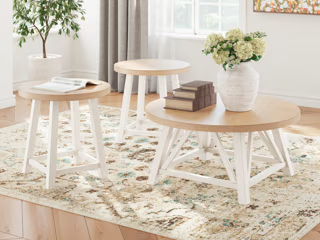 Fawndell - Occasional Table Set (Set of 3) - Antique White / Brown