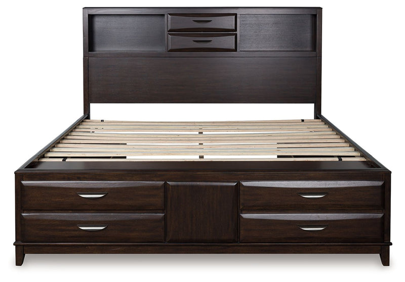 Vanmore - King Storage Bed - Dark Brown