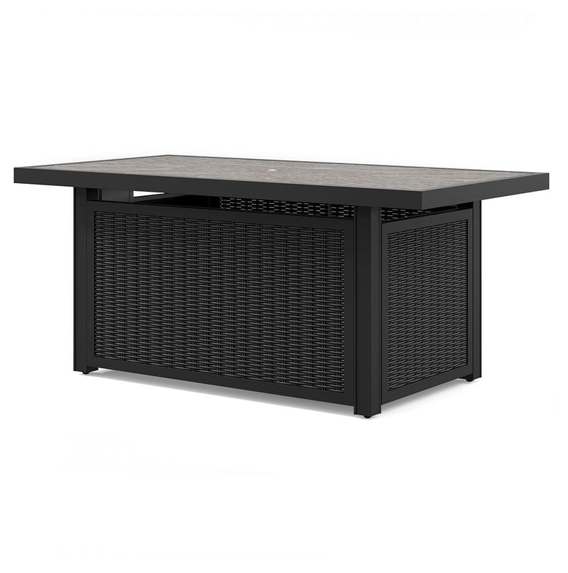 Beachcroft - Rectangular Fire Pit Table - Black / Light Gray