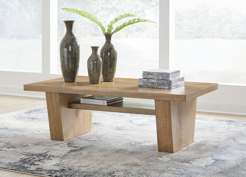 Kristiland - Rectangular Cocktail Table - Light Brown