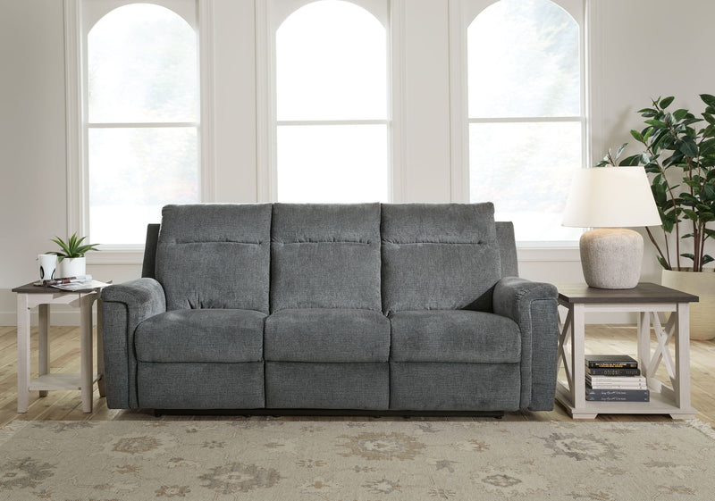 Barnsana - 3 Pc. - Power Reclining Sofa, Power Reclining Loveseat, Power Rocker Recliner - Gravel