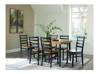 Blondon - Rectangular Drm Table Set (Set of 7) - Brown / Black