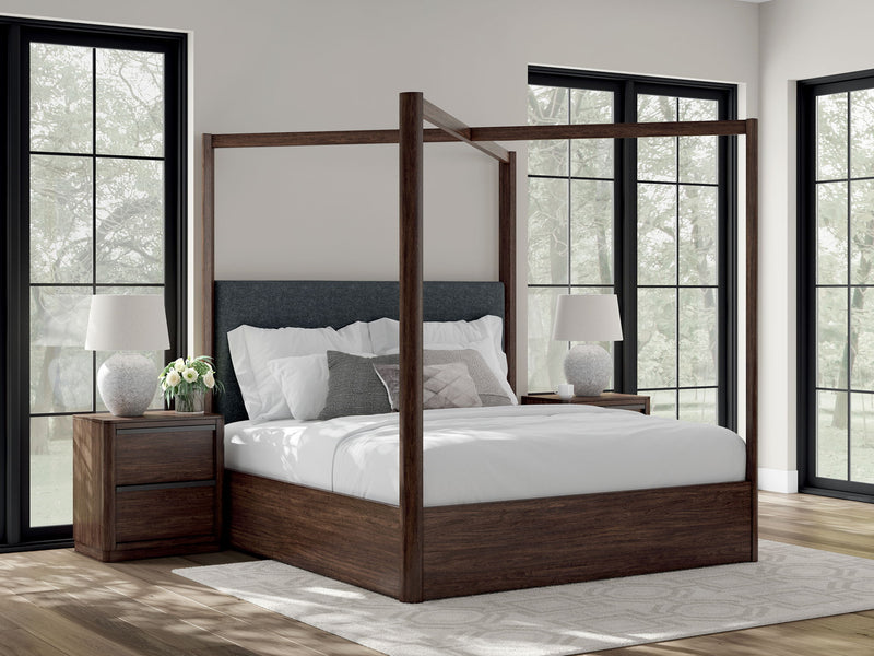 Dilenno - King Canopy Bed - Dark Brown