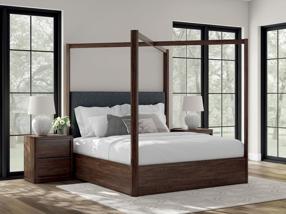 Dilenno - King Canopy Bed - Dark Brown
