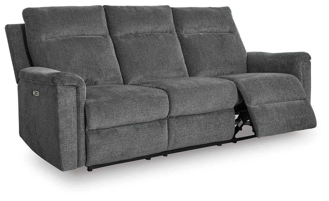 Barnsana - 3 Pc. - Power Reclining Sofa, Power Reclining Loveseat, Power Rocker Recliner - Gravel