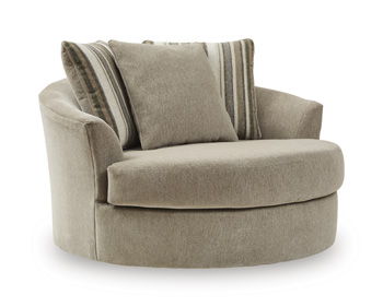 Linenhause - Oversized Swivel Accent Chair - Dune