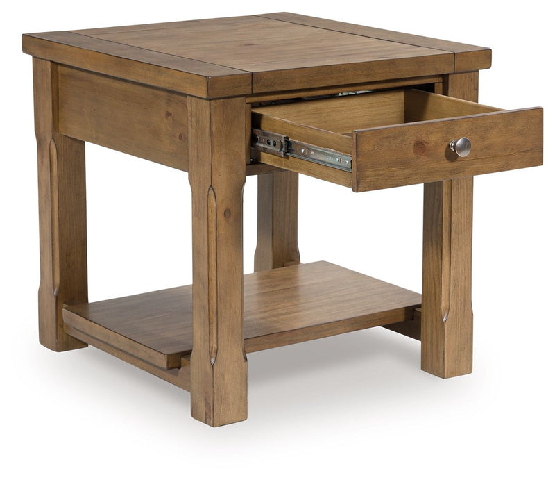 Vandenmore - Rectangular End Table - Medium Brown