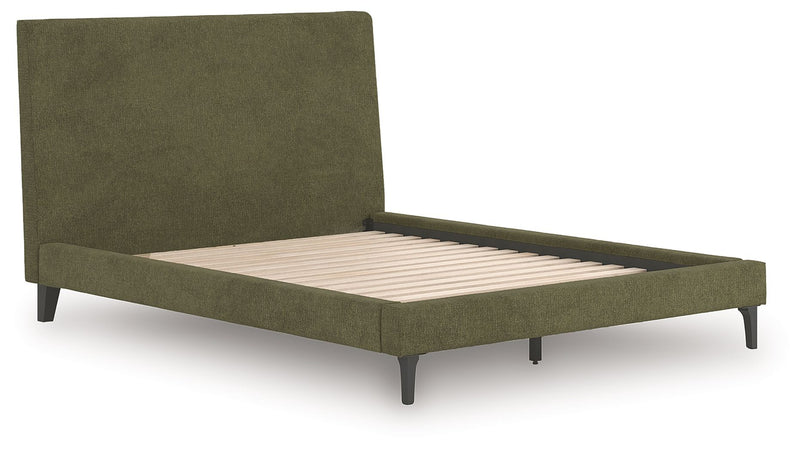 Chirason - Queen Upholstered Bed With Roll Slats - Sage Green