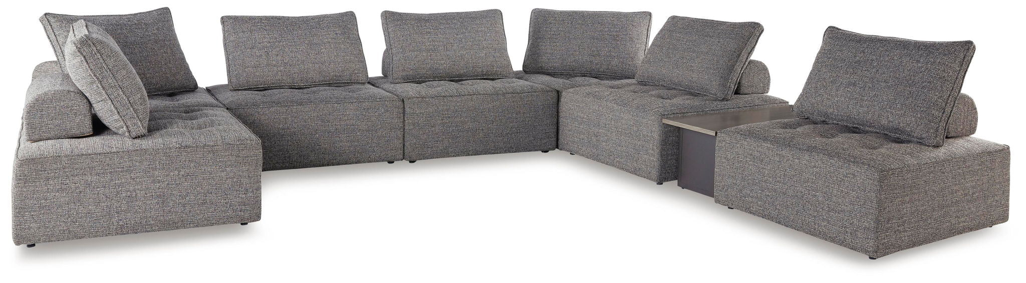 Bree Zee - 8-Piece Outdoor Sectional With End Table - Brown